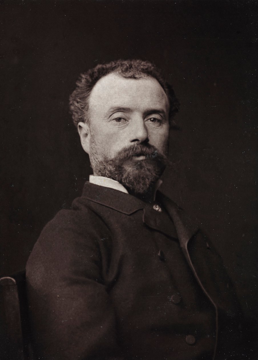 Konstnärligt och biografiskt album, 5:e årgång, Salong 1885; porträtt av den franske målaren Hippolyte Dominique Berteaux (1843-1926) av Charles Michelez