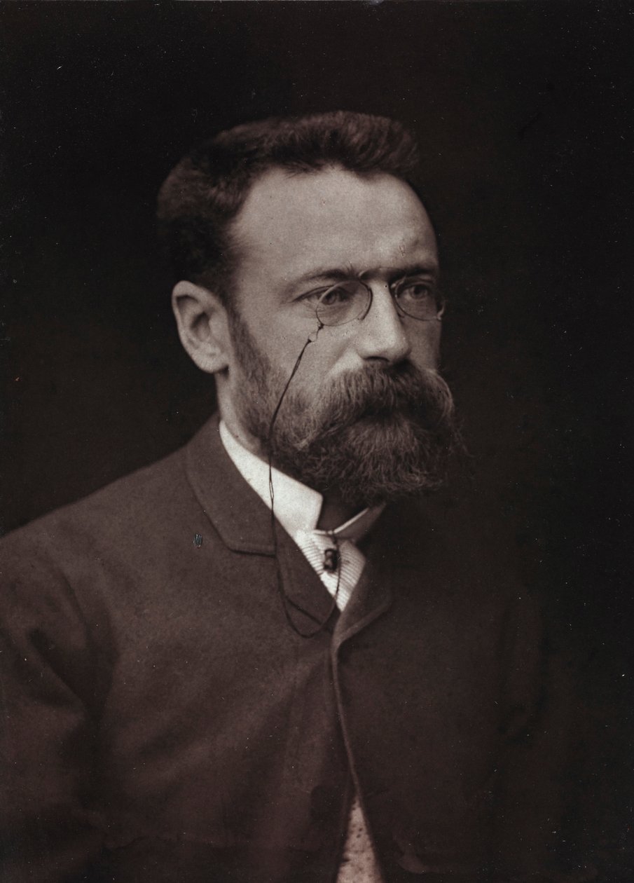 Konstnärligt och biografiskt album, 5:e årgång, Salong 1885; porträtt av den franske målaren Paul Tavernier (1852-1943) av Charles Michelez