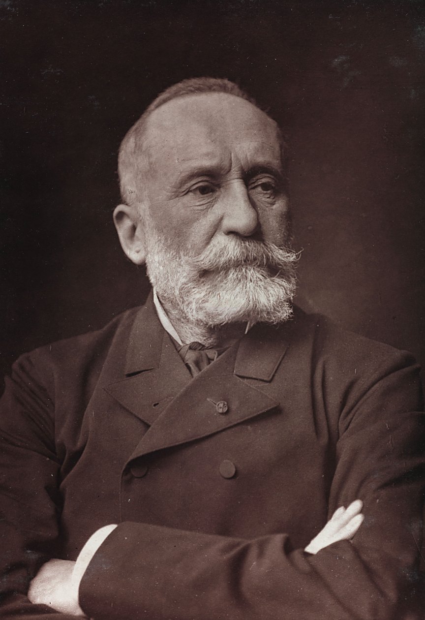 Konstnärligt och biografiskt album, 6:e årg., Salong 1885; porträtt av den franske målaren Pierre Puvis de Chavannes (1824-1898) av Charles Michelez