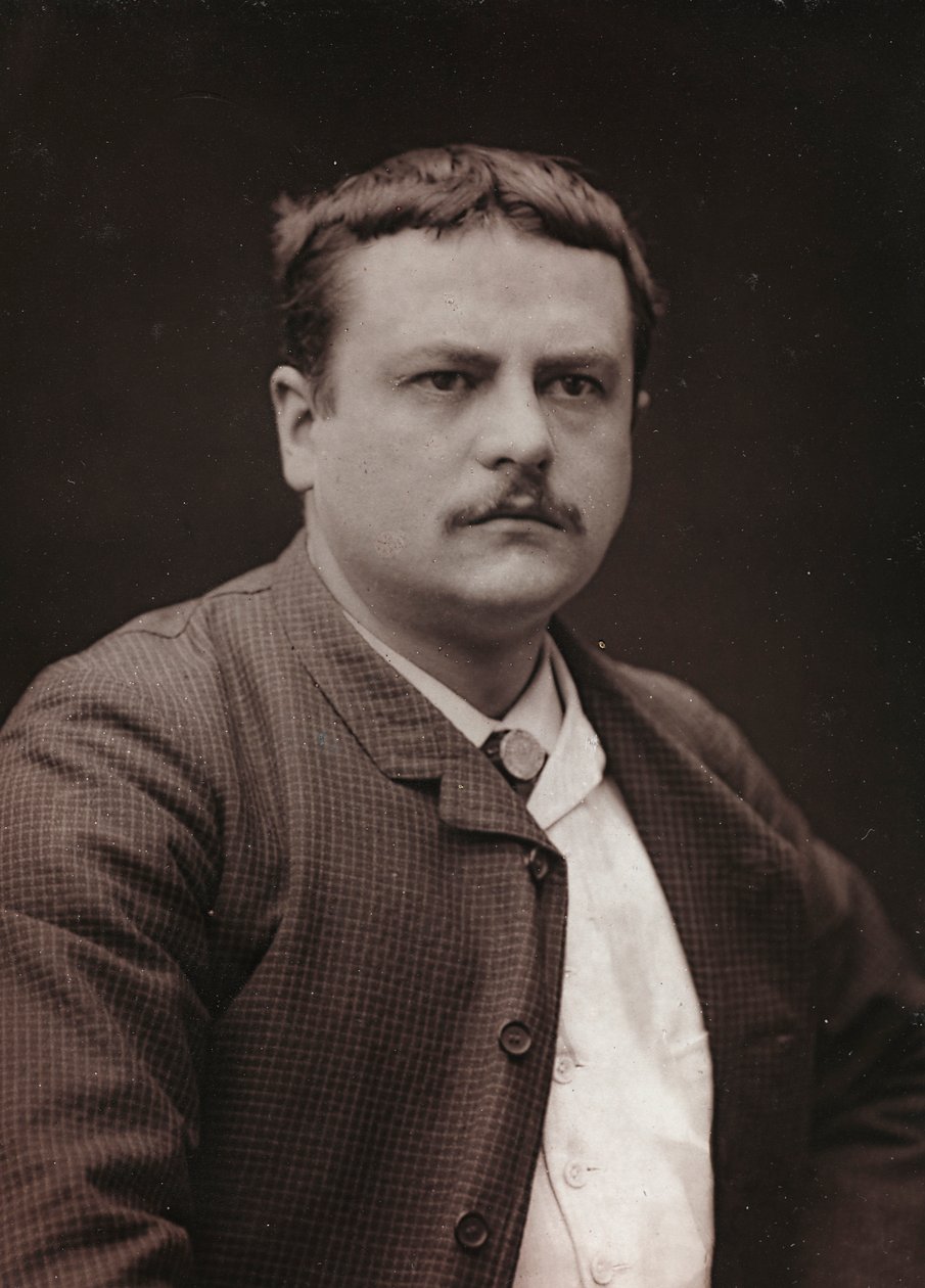 Konstnärligt och biografiskt album, 6:e årg., Salong 1885; porträtt av den franske målaren Royer Lionel (1852-1926) av Charles Michelez