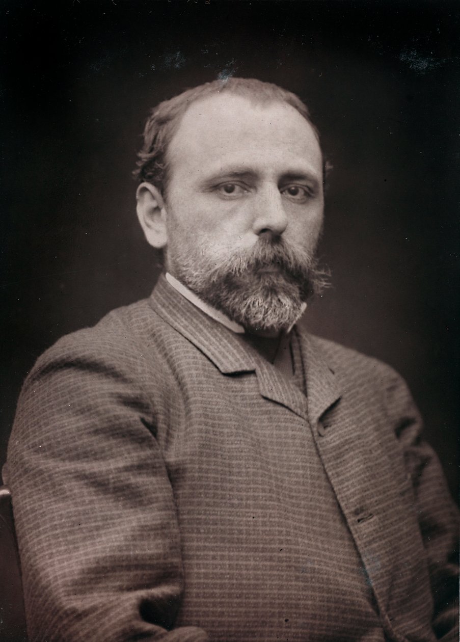 Konstnärligt och biografiskt album, 6:e årg., Salong 1885; porträtt av målaren Edouard Jean Dambourgez (1844-1931) av Charles Michelez