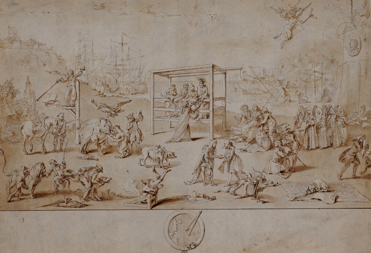 Den europeiska rasen: en allegorisk karikatyr om det politiska Europas tillstånd 1738-1739, av Charles Mosley