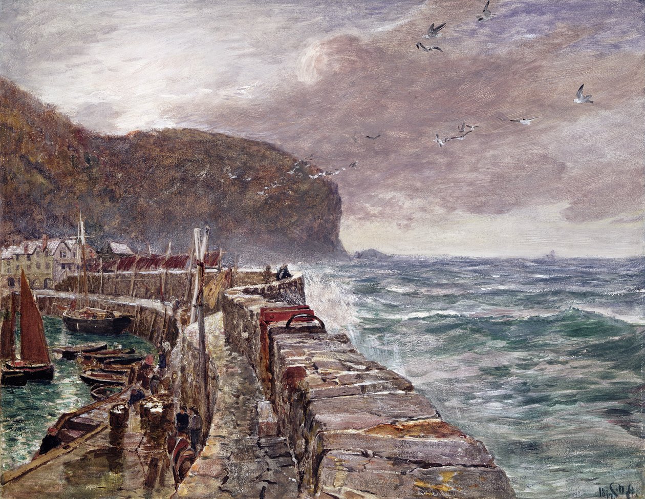 Clovelly Pier av Charles Napier Hemy