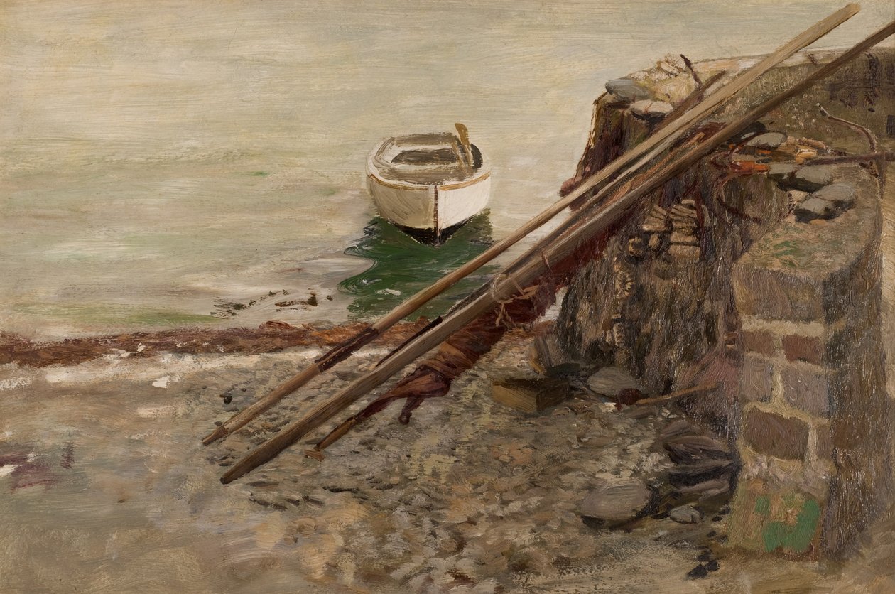 Studera i en hamn av Charles Napier Hemy