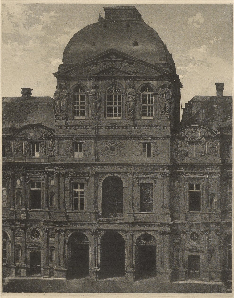 Klockpaviljongen, Louvren, Paris, Frankrike av Charles Nègre