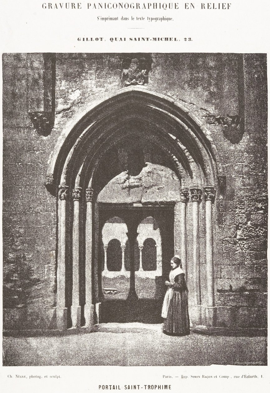 Saint-Trophime-portalen; ingång till klostergården, Arles, Saint-Trophimes metropolitankyrka av Charles Nègre