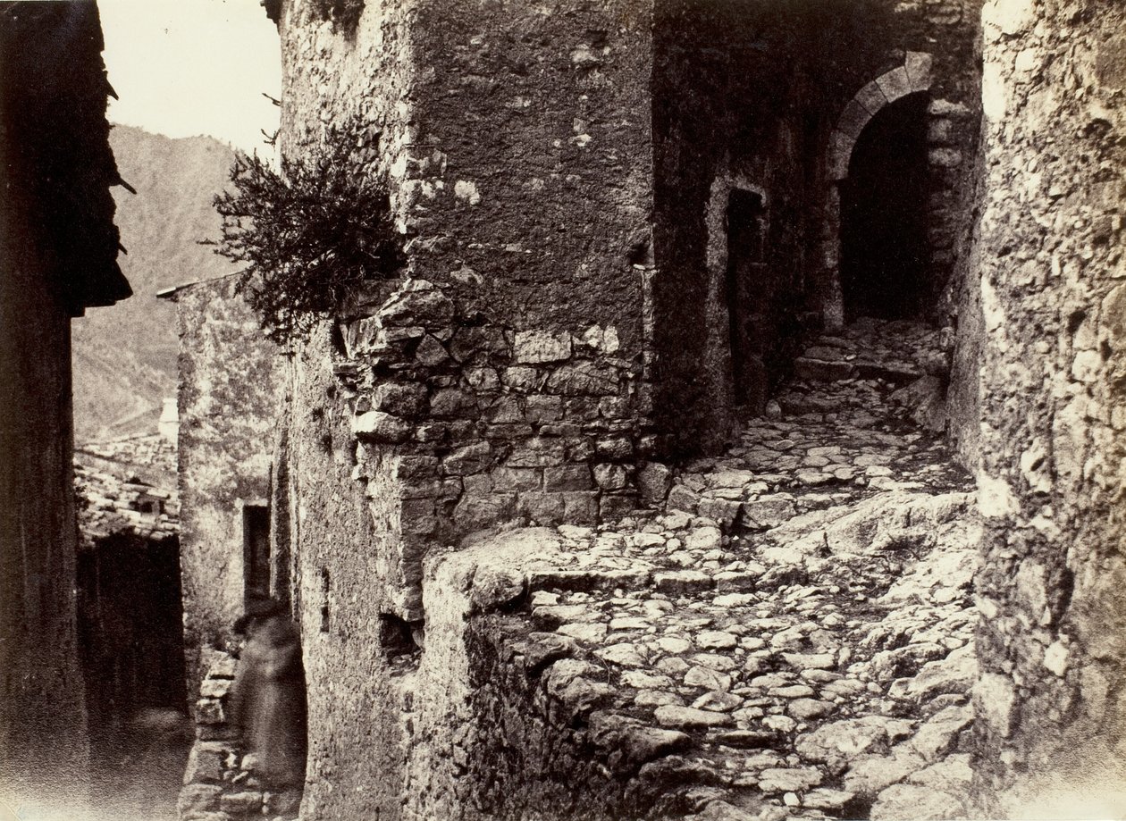 En gata i Sainte-Agnès nära Roquebrune av Charles Nègre