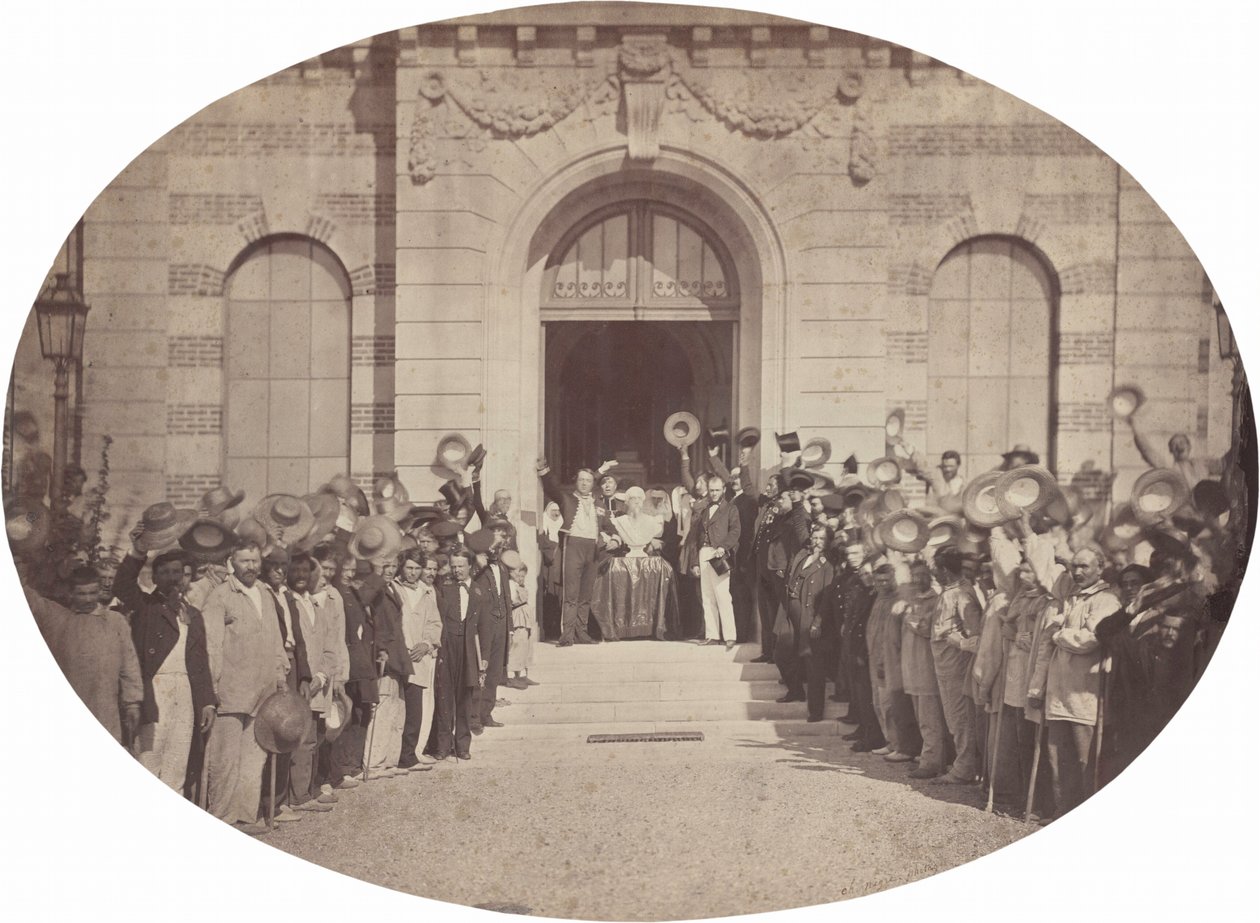 Asile Impérial de Vincennes: Salut till kejsaren den 15 augusti 1859 (foto) av Charles Nègre