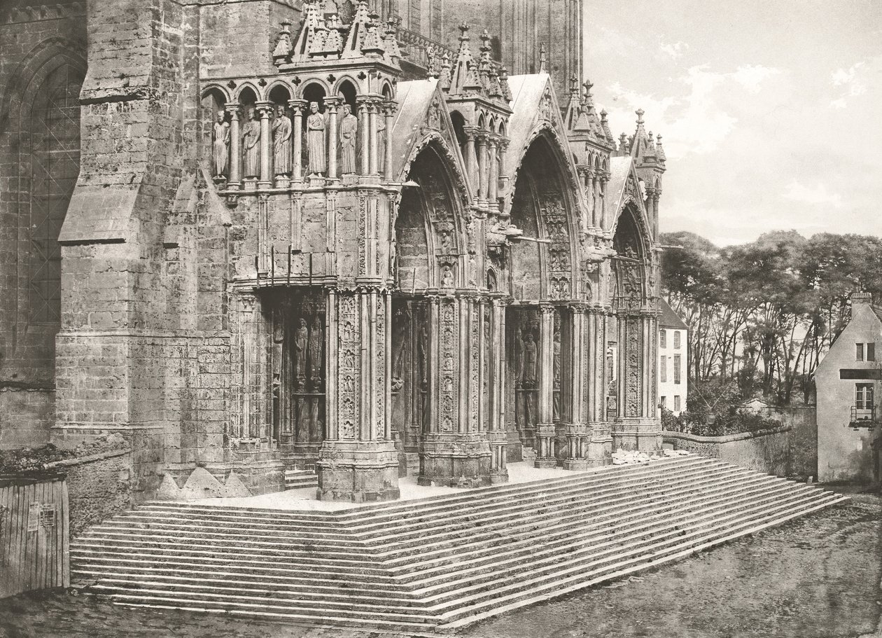 Chartres katedral - Portico du Midi XII-talet, ca. 1854, tryckt ca. 1857. av Charles Nègre