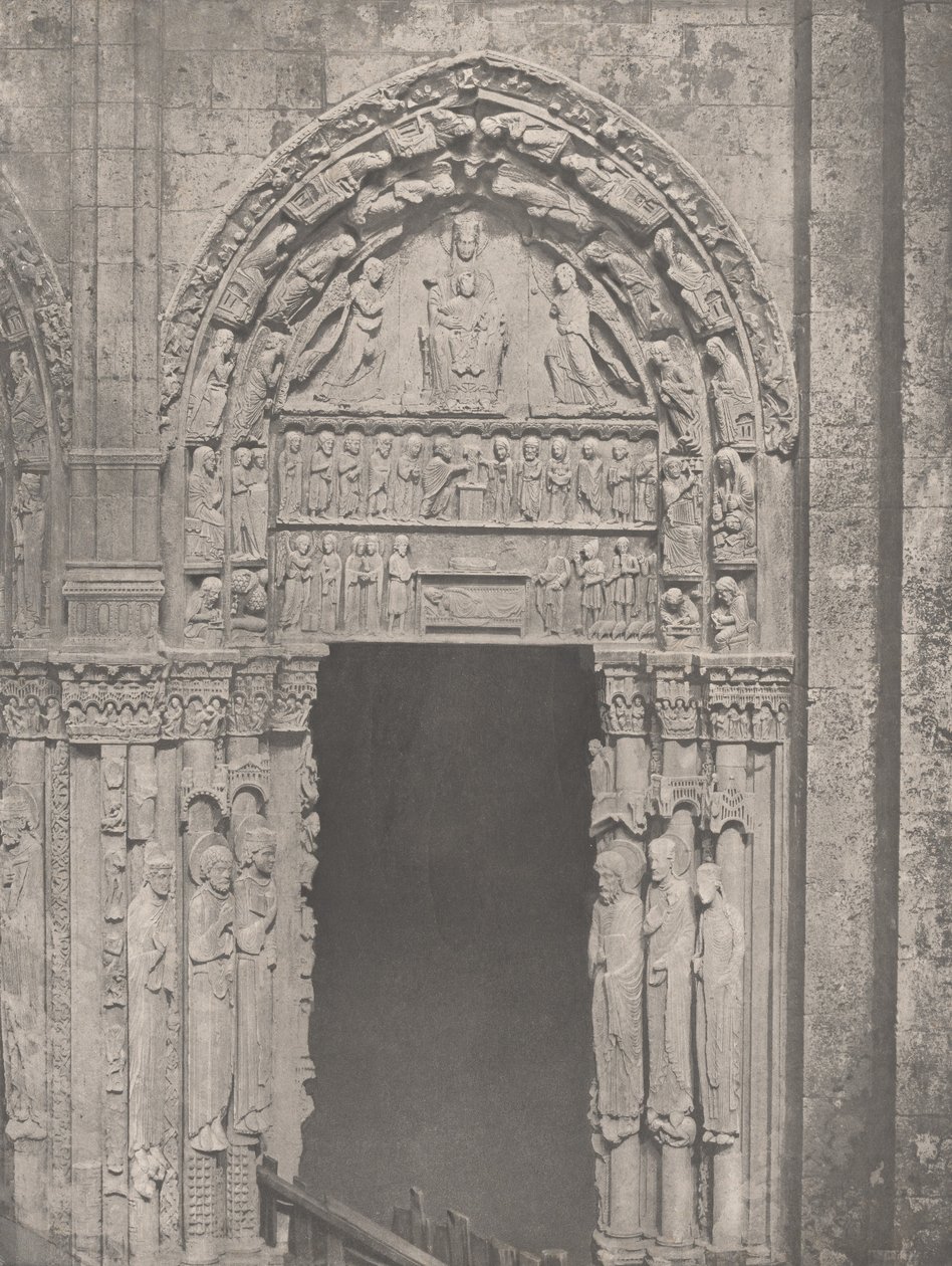 Chartres Cathedral, West Side, Right Side Door, XII Century (Chartres Cathedral, West Side, Right Side Door, XII Century) av Charles Nègre
