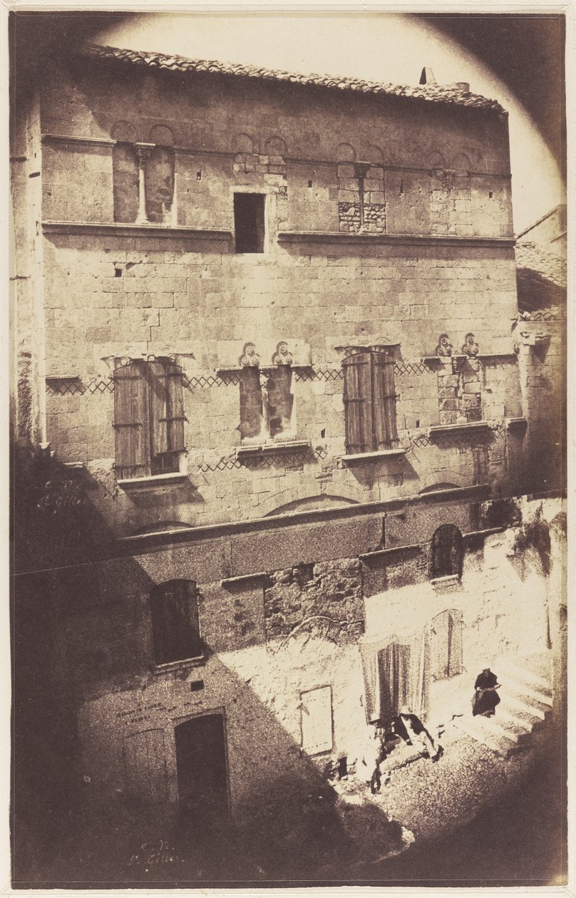 Fasad av ett romanskt hus i Saint-Gilles du Gard av Charles Nègre