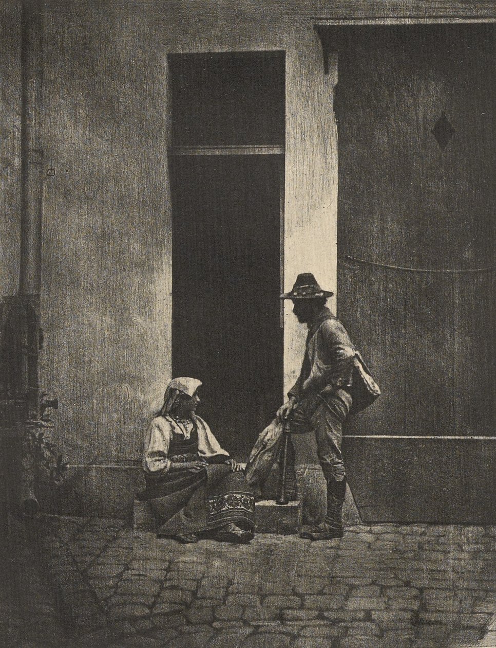 [Pifferari återvänder hem]. av Charles Nègre