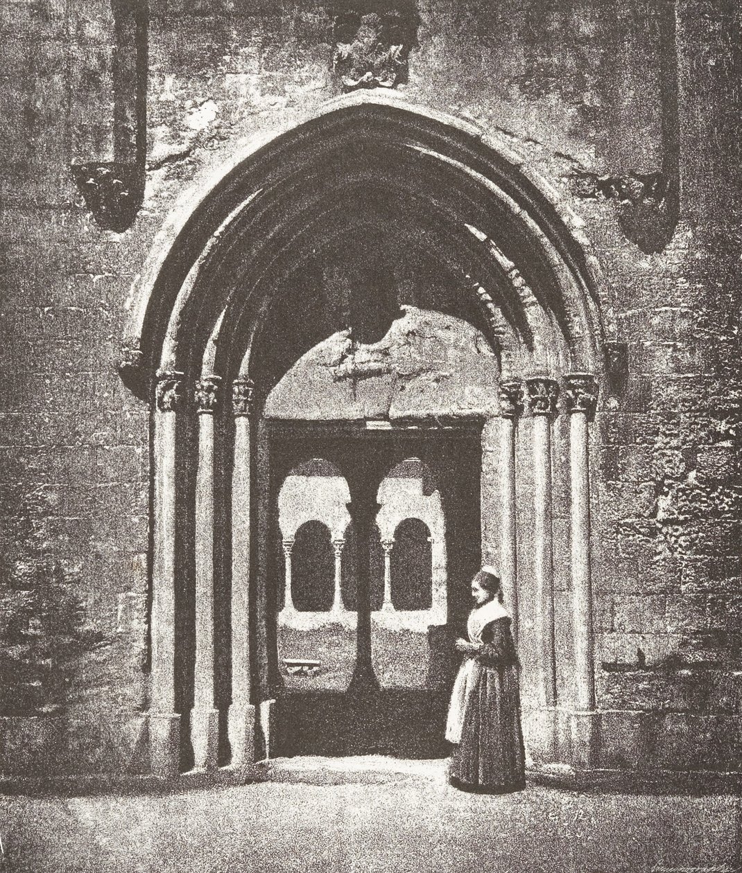 Saint-Trophime-portalen, ingången till klostret, Arles, Metropolitan Church of Saint-Trophime,..., 1852. av Charles Nègre