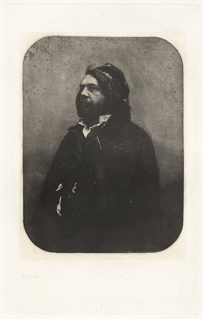 Plåt VIII – Porträtt av Théophile Gautier, efter Nadar (Plåt VIII – Porträtt av Théophile Gautier, av Nadar) av Charles Nègre, Nadar, André Jammes