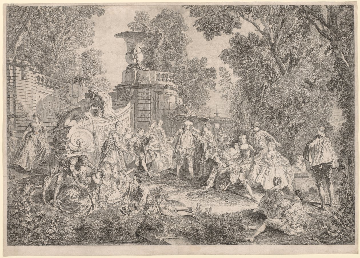 The Game of Blind Mans Bluff, 1739. av Charles Nicolas Cochin