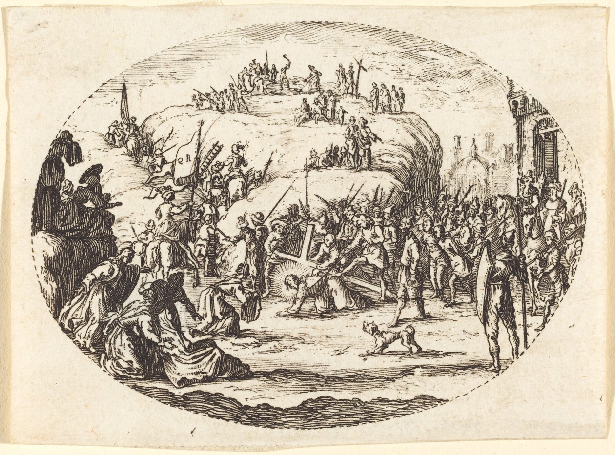 Den lilla bärandet av korset av Charles Nicolas Cochin I after Jacques Callot