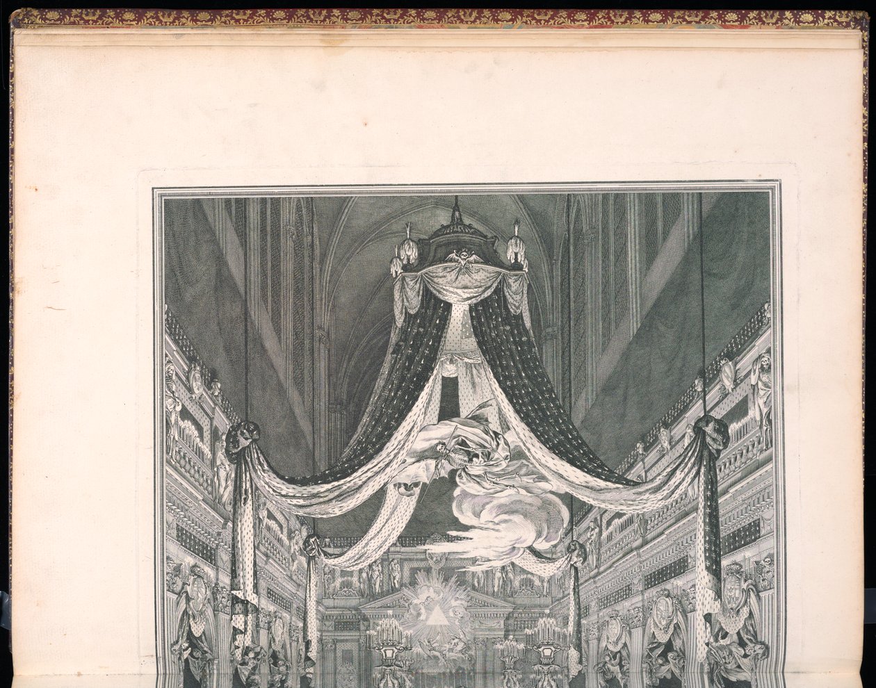 Begravning av Elisabeth Thérèse av Lorraine, drottning av Sardinien, i kyrkan Notre Dame i Paris den 22 september 1741 av Charles Nicolas Cochin the younger