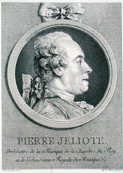 Pierre Jeliote (1713-97) graverad av Augustin de Saint-Aubin (1736-1807) 1771 (gravyr) av Charles Nicolas II (after) Cochin