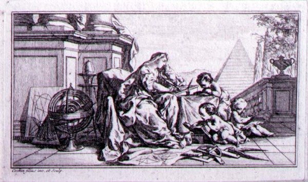 Aritmetik, en korrekturillustration till ett verk av Denis Diderot (1713-84) (etsning) av Charles Nicolas II Cochin