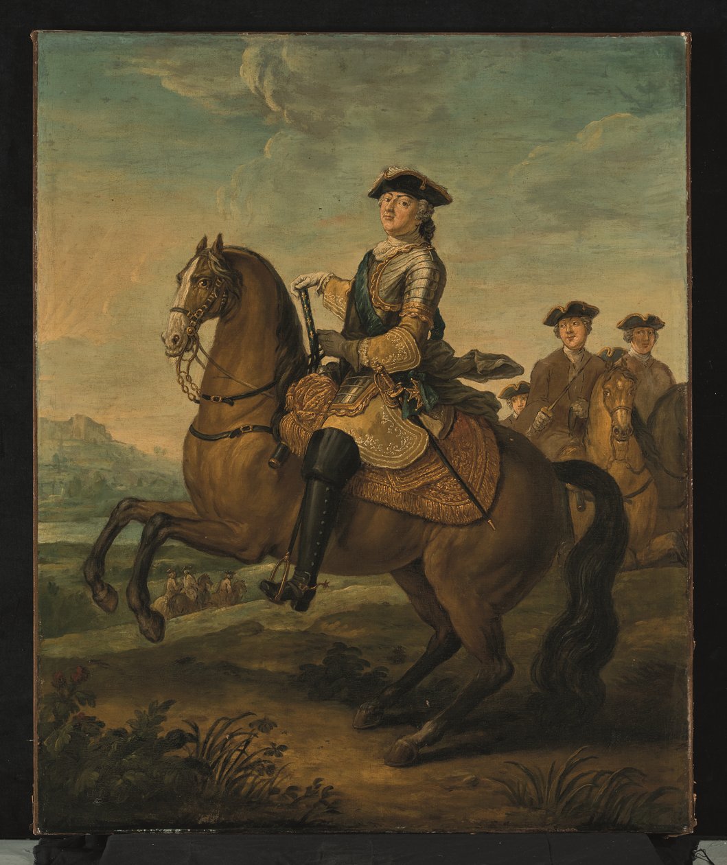 Ridsporträtt av Ludvig XV (olja på duk) av Charles Parrocel