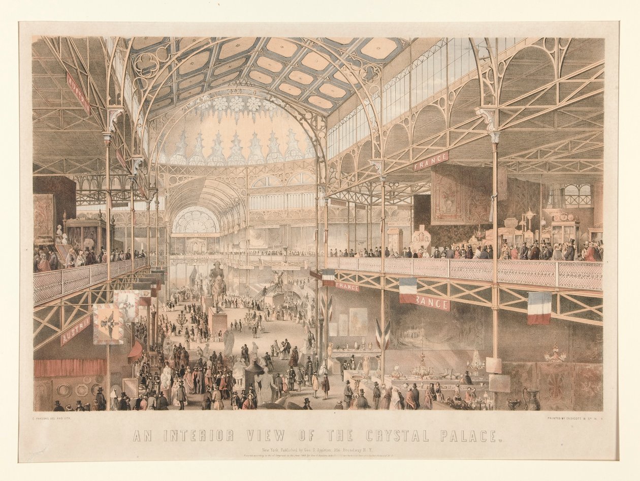 En invändig vy av Crystal Palace av Charles Parsons