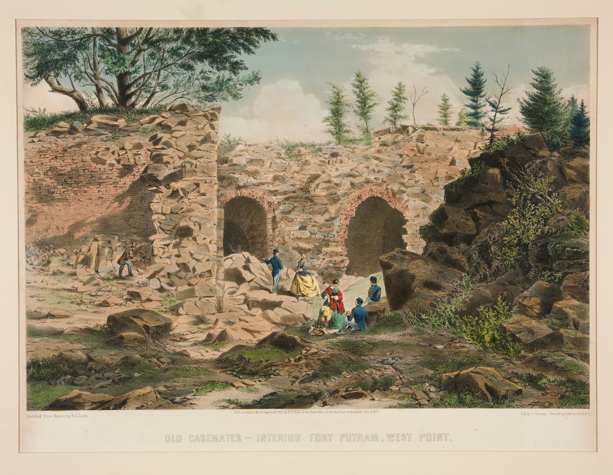 Gamla Casemates - interiör Fort Putnam, West Point av Charles Parsons