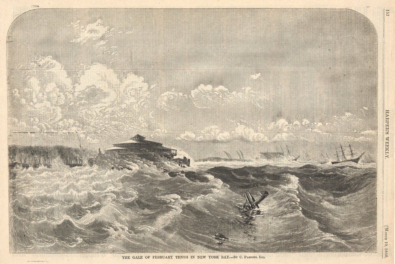 Gale of tionde februari i New York Bay av Charles Parsons