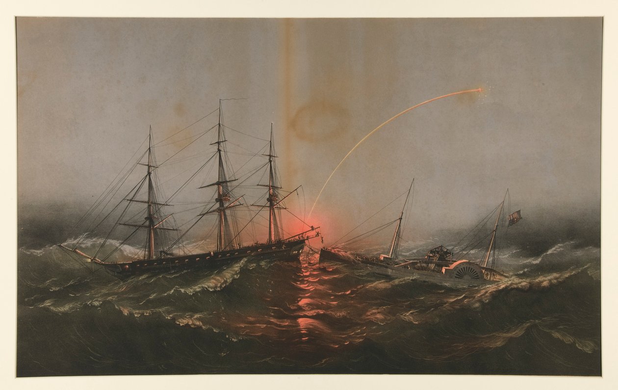 U.S. Fregate Sabine, räddar en bataljon av amerikanska marinsoldater från transportguvernören av Charles Parsons