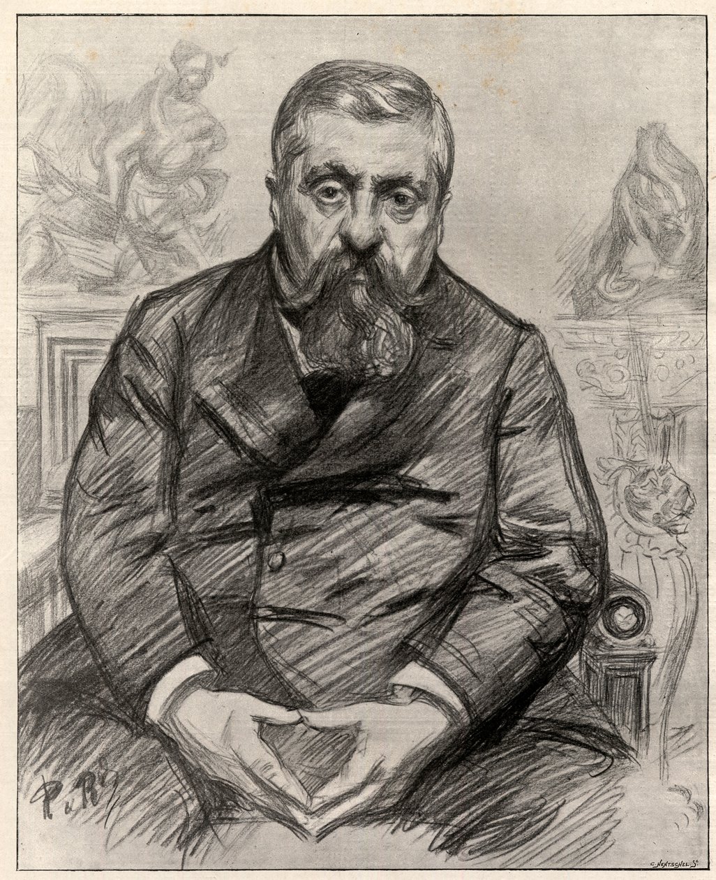 Porträtt av Charles Alexandre Dupuy (1851-1923), fransk statsman. av Charles Paul Renouard