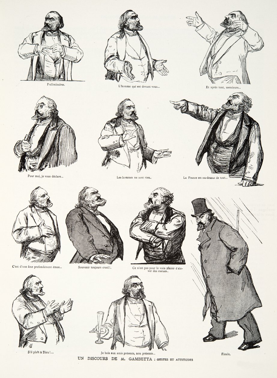 A Speech by M. Gambetta: Gestures and Attitudes, from History of the Third Republic, Vol. I, Politisk historia, utg.1933 av Charles Paul Renouard