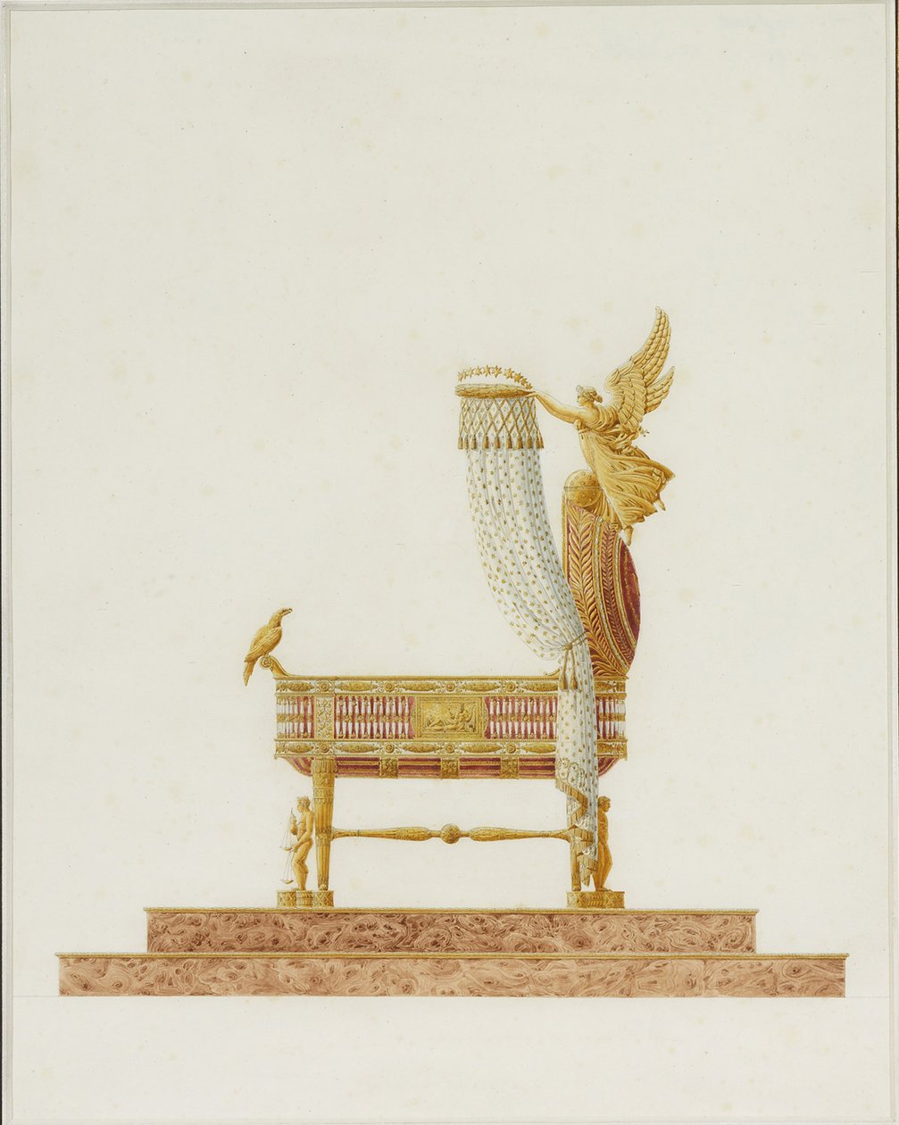Design av bassinet för Hans Majestät Kungen av Rom, 1811 av Charles Percier