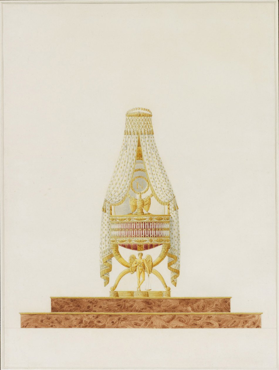 Design av bassinet för Hans Majestät Kungen av Rom, 1811 av Charles Percier