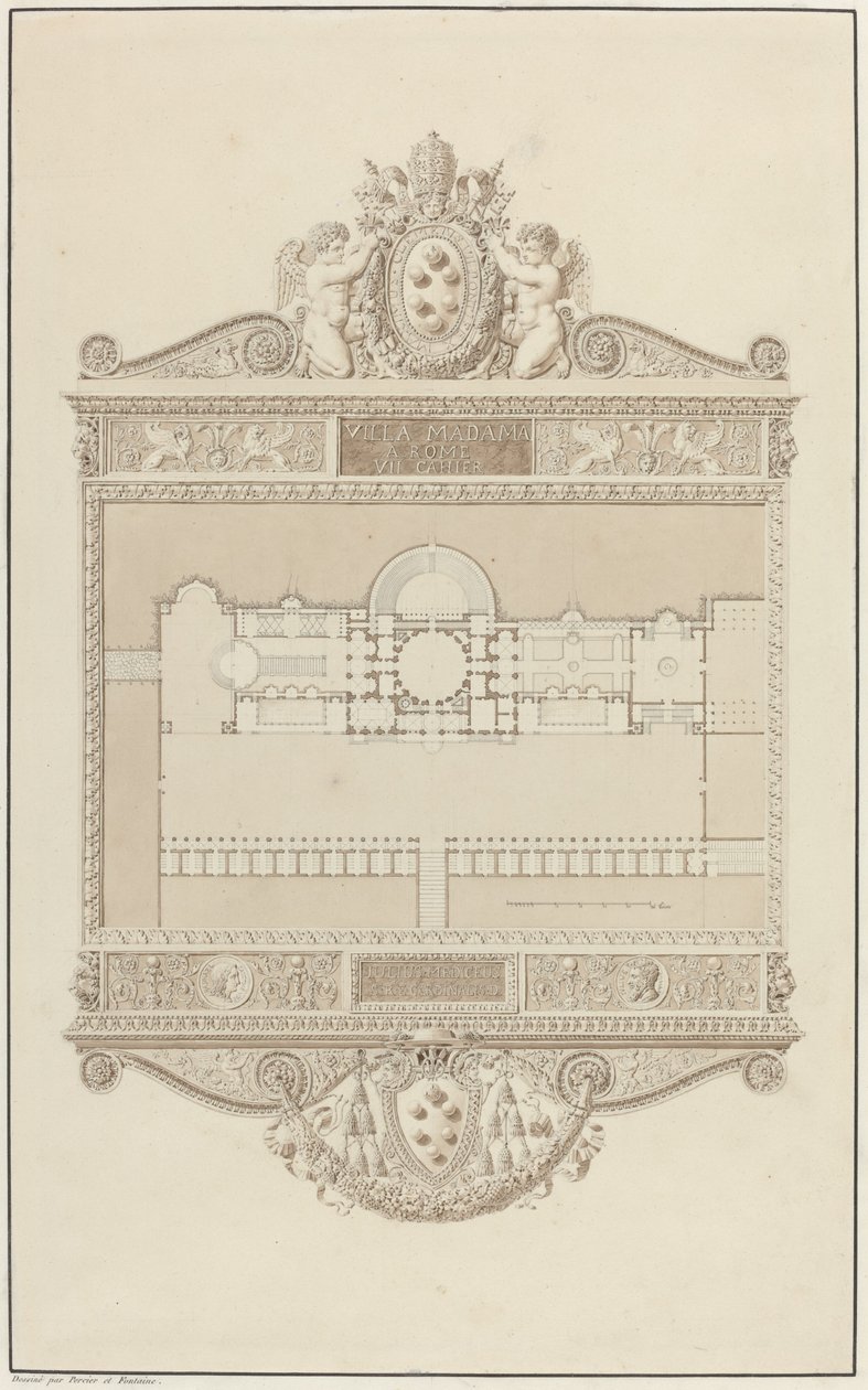 Villa Madama i Rom av Charles Percier and Pierre François Léonard Fontaine