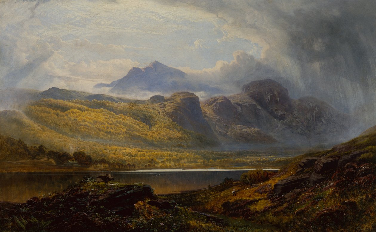 Llyn Crafnant, Moel Siabed i fjärran, norra Wales av Charles Pettitt