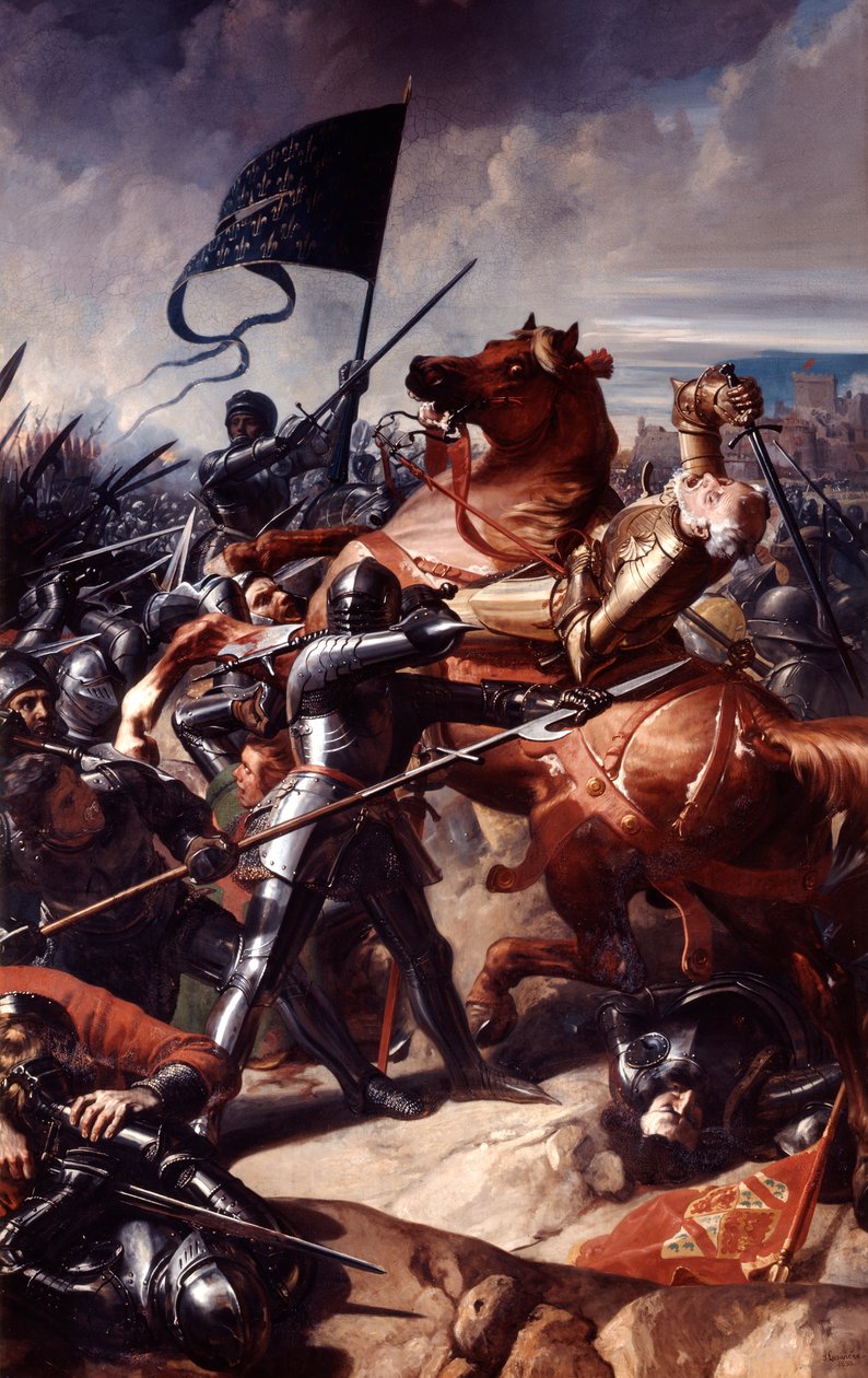 Slaget vid Castillon, 1453 1800-talet av Charles Philippe Auguste Lariviere