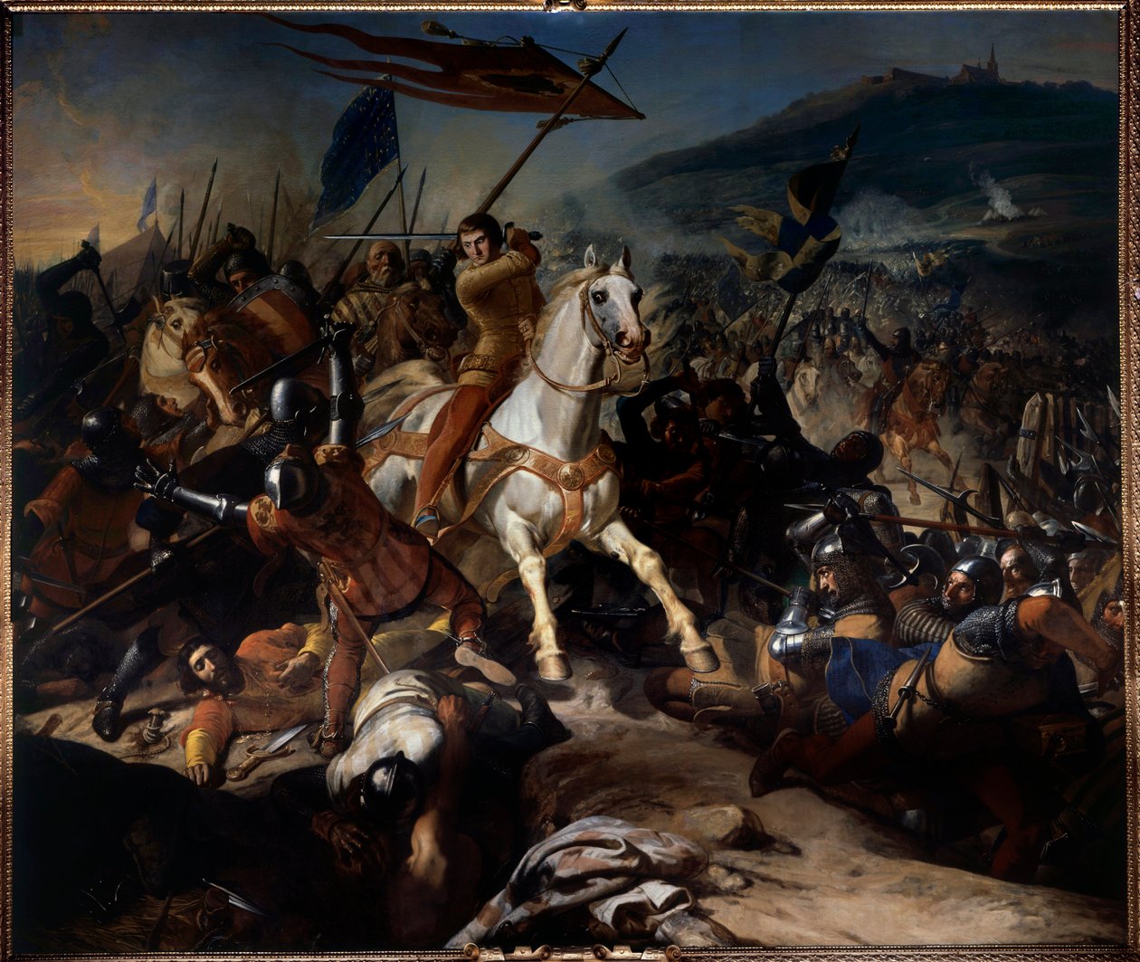 Flamländska krig: "" Slaget vid Mons och Puelle i augusti av Charles Philippe Lariviere