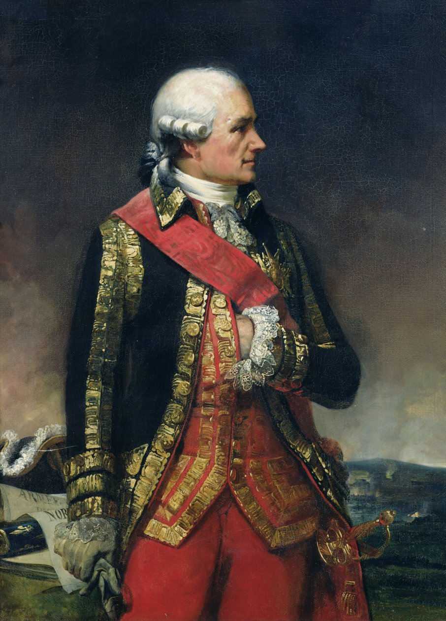Jean-Baptiste de Vimeur (1725-1807) Greve av Rochambeau (olja på duk) av Charles Philippe Lariviere