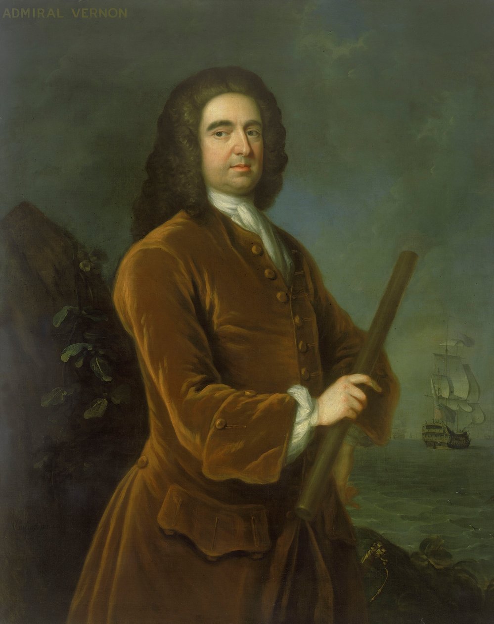 Amiral Edward Vernon (1684-1757), mitten av 1730-talet (olja på duk) av Charles Philips