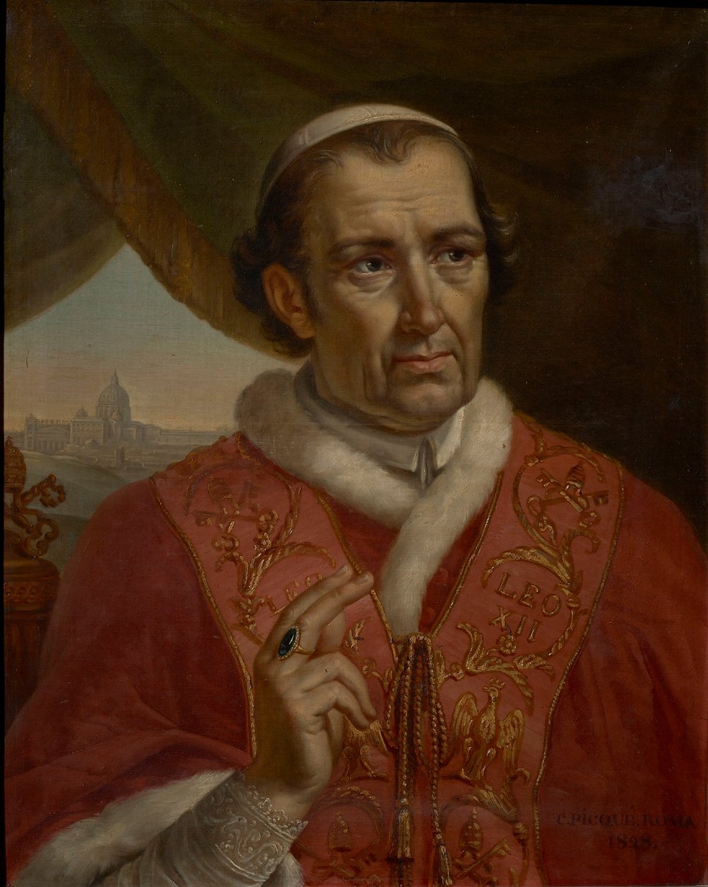 Porträtt av påven Leo XII 1760-1829, 1828. av Charles Picqué