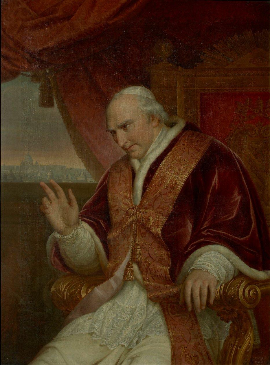 Porträtt av påven Pius VIII 1761-1830, 1828. av Charles Picqué