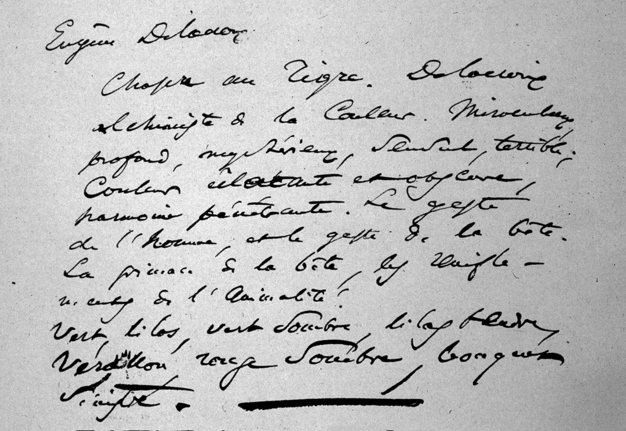 Text av poeten Charles Baudelaire (1821-1867) om målaren Eugene Delacroix publicerad 1846. av Charles Pierre Baudelaire