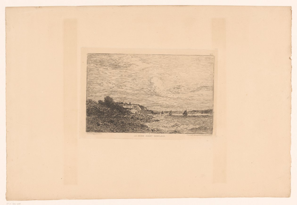 Utsikt över Seine vid Honfleur La Seine före Honfleur (titel på objekt) av Charles Pierre Daubigny
