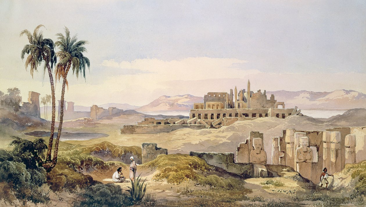 Vy över ruinerna av Karnak i Egypten av Charles Pierron
