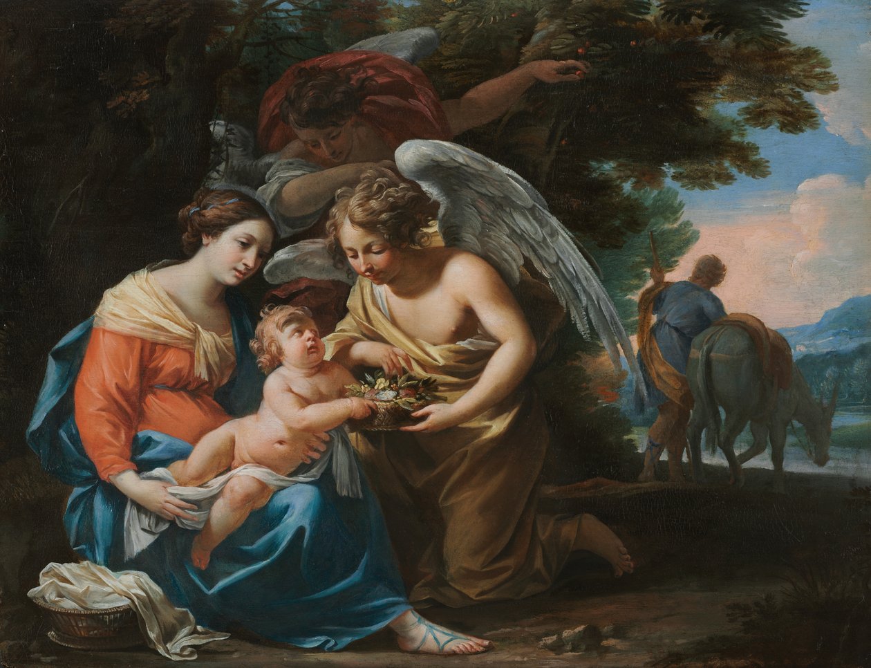 Vila under flykten till Egypten, ca 1640 (olja på trä) av Charles Poërson