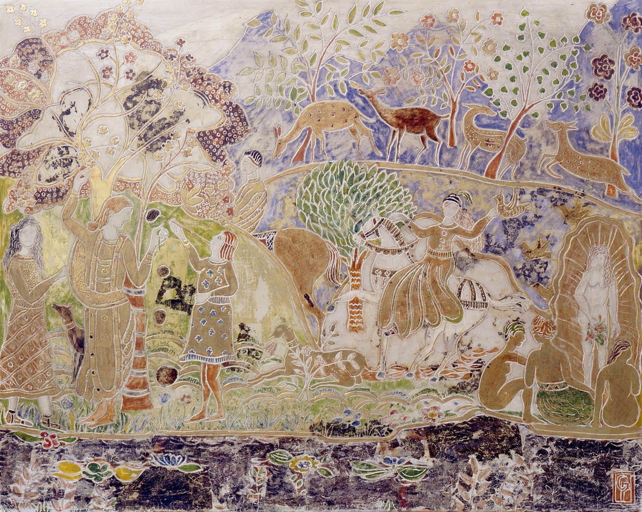 Figurer och rådjur av Charles Prendergast