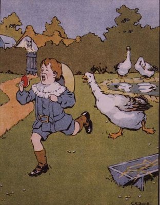 The Gander jagar retande Georgie, från `` Georgie Porgy 