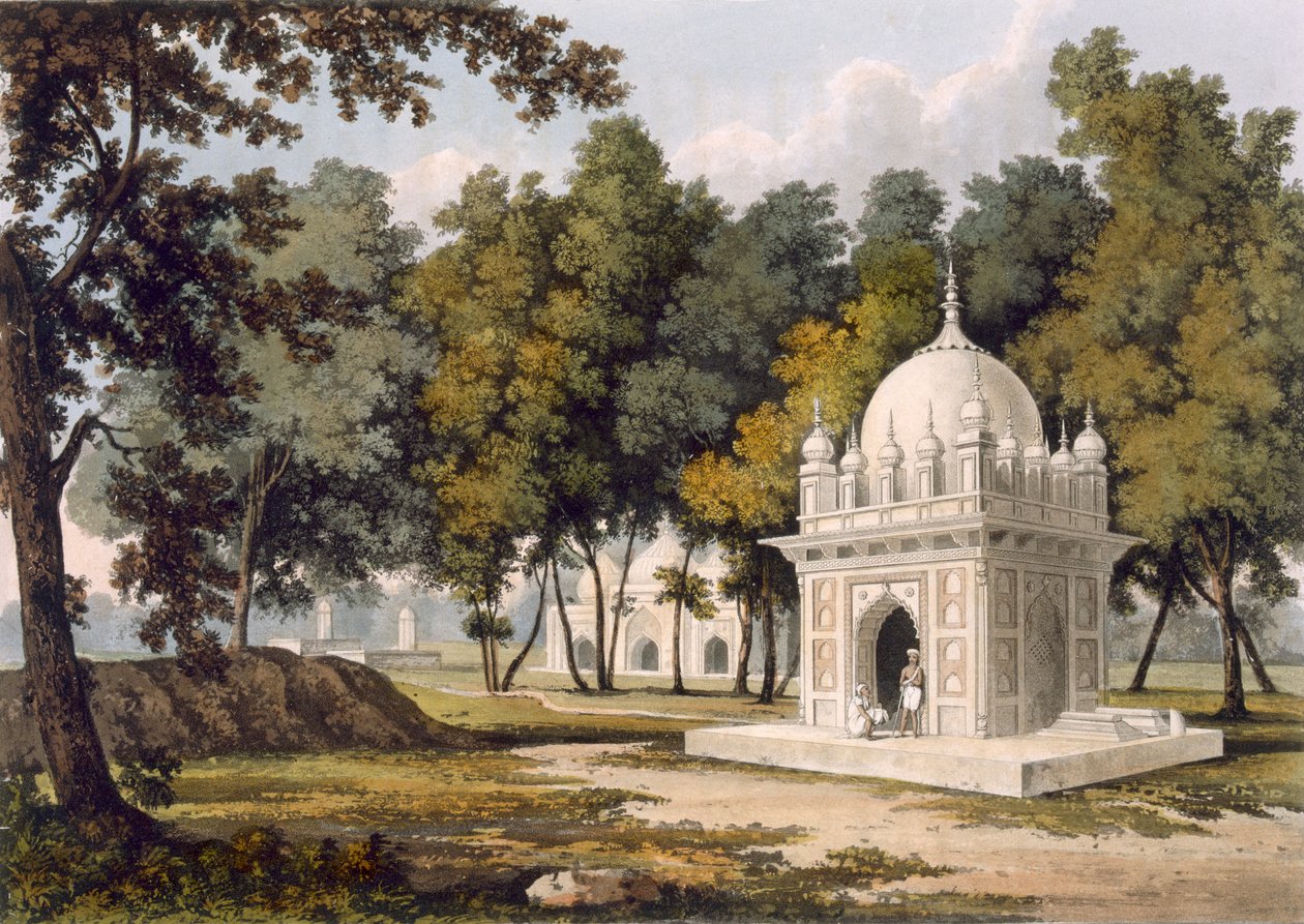 Gravar nära Etaya, från "A Picturesque Tour Along the Rivers Ganges and Jumna in India", graverad av Thomas Sutherland, utgiven av Ackermann, 1824 (akvatint). av Charles Ramus Forrest