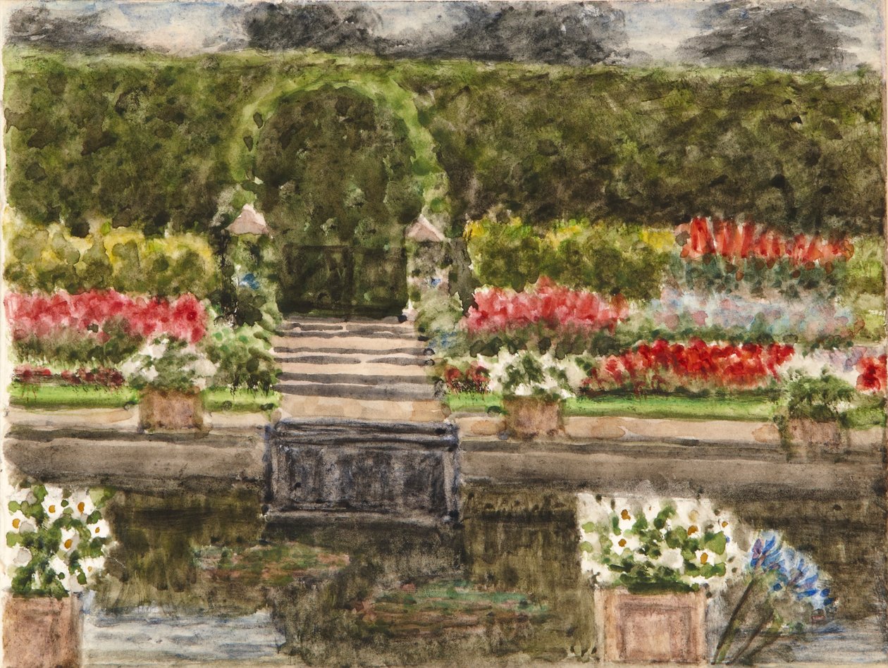 The Sunken Garden (akvarell på papper) av Charles Randal