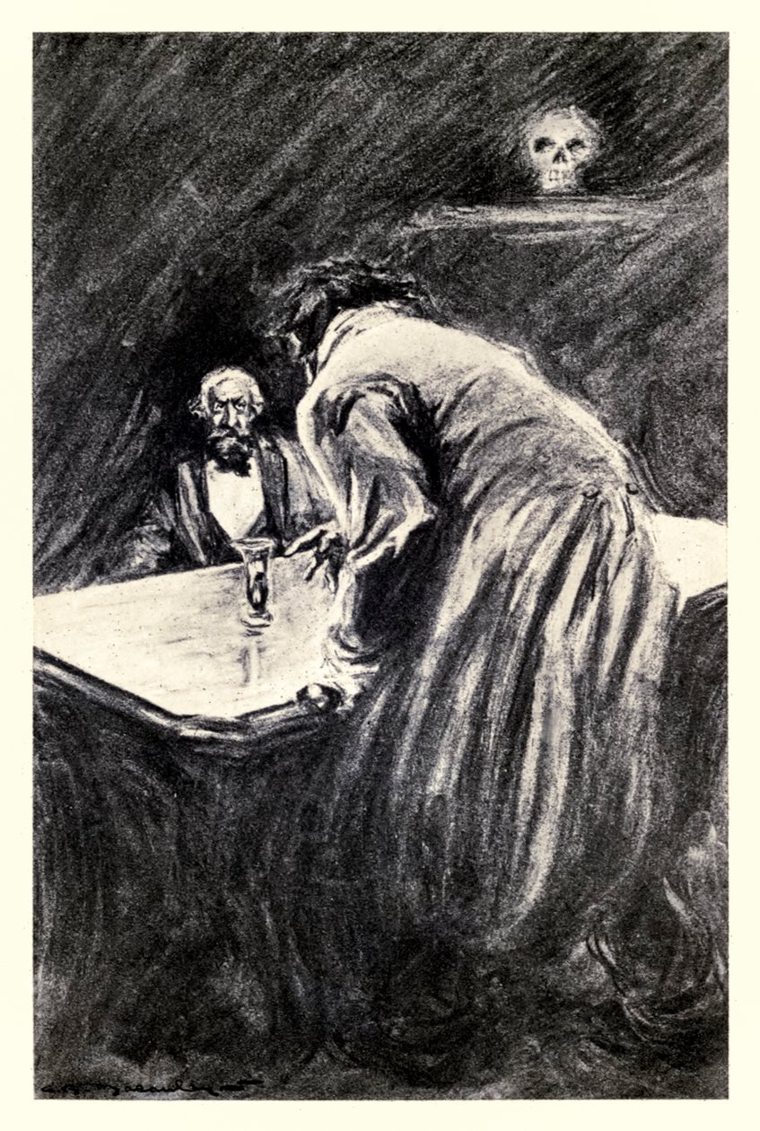 Kommer du att låta mig ta det här glaset i min hand" från "Strange Case of Dr Jekyll and Mr Hyde" av Robert Louis Stevenson (1850-1894) illustrerad av Charles Raymond Macauley (1871-1934) av Charles Raymond Macauley
