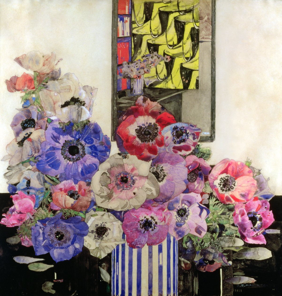 Anemones, c.1915-16 (wc & pencil on paper) av Charles Rennie Mackintosh